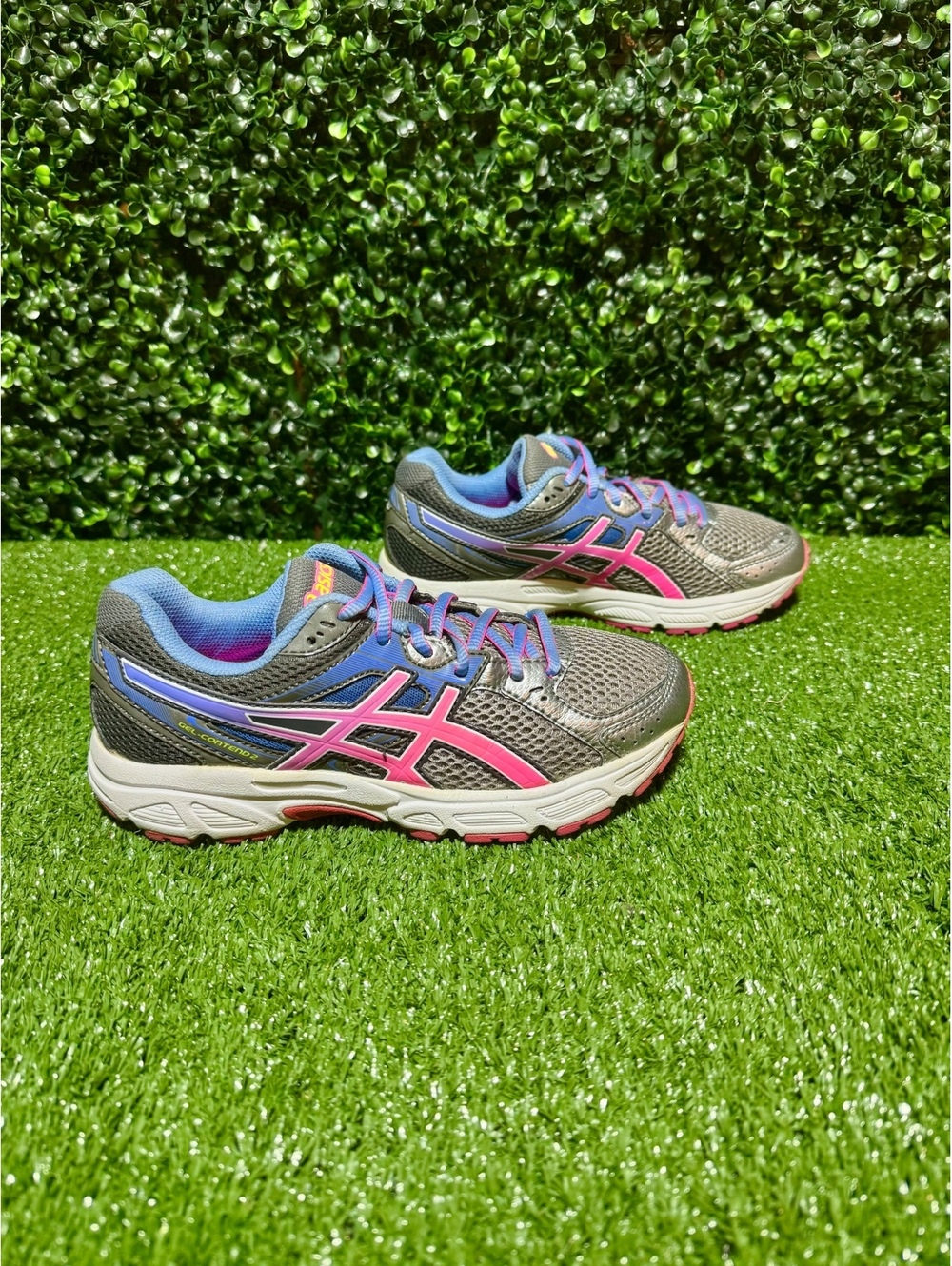 ASICS Gel-Contend 2 Women’s Size 6 Gray Pink Blue Running Shoes